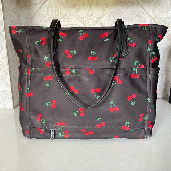 Kate Spade ♠️ Chelsea Nylon Tote- Black Cherry Print- Baby Bag - Picture 3 of 16